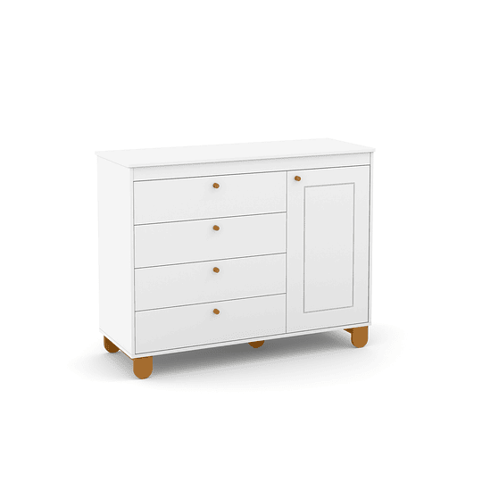 CÓMODA KIDSCOOL MDF 3 CAJONES ZUPI CON PUERTA - 1