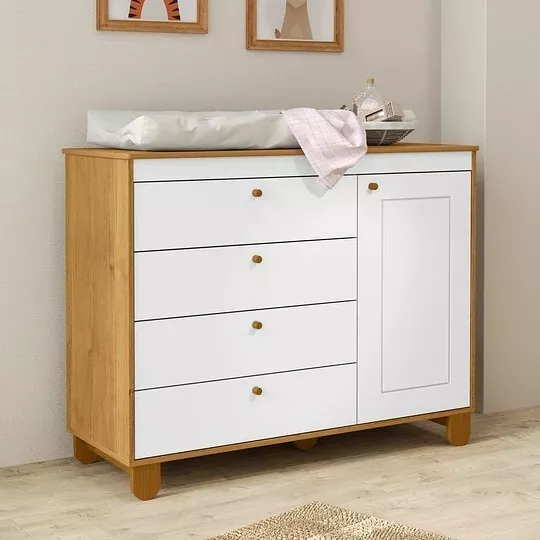CÓMODA KIDSCOOL MDF 3 CAJONES ZUPI CON PUERTA - 2