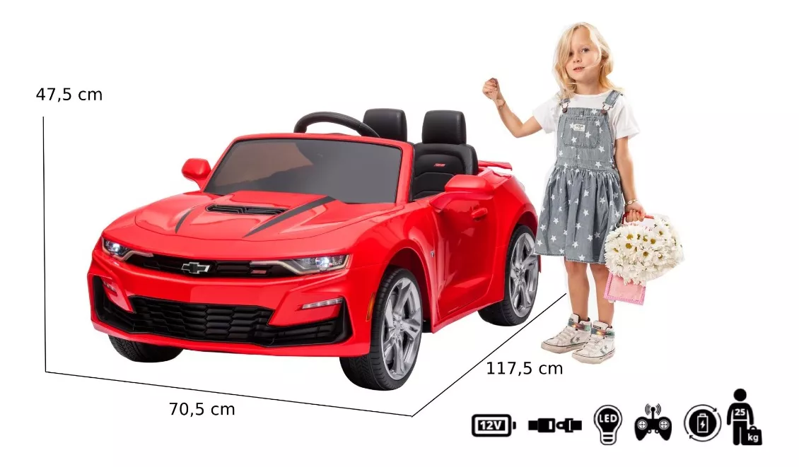 AUTO A BATERÍA KIDSCOOL CHEVROLET CAMARO 2SS + LICENCIA - 2