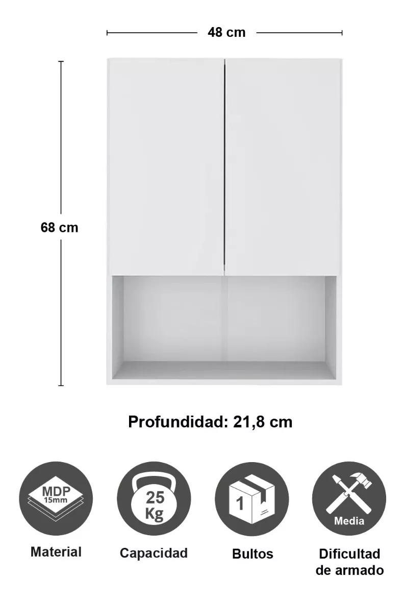 ORGANIZADOR BE DESIGN 2 PUERTAS BLANCO AÉREO SMART L3044.0001 - 3