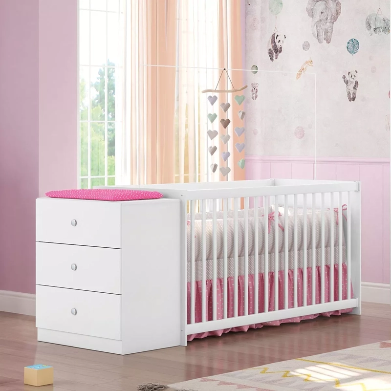 CUNA CON COMODA GUTTI BLANCA - KIDSCOOL - 2