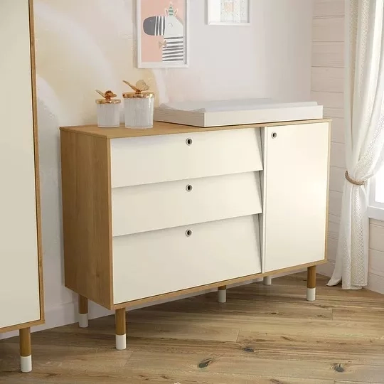 COMODA CON PUERTA GOLD BEIGE/ECO WOOD - KIDSCOOL - 20210 - 3