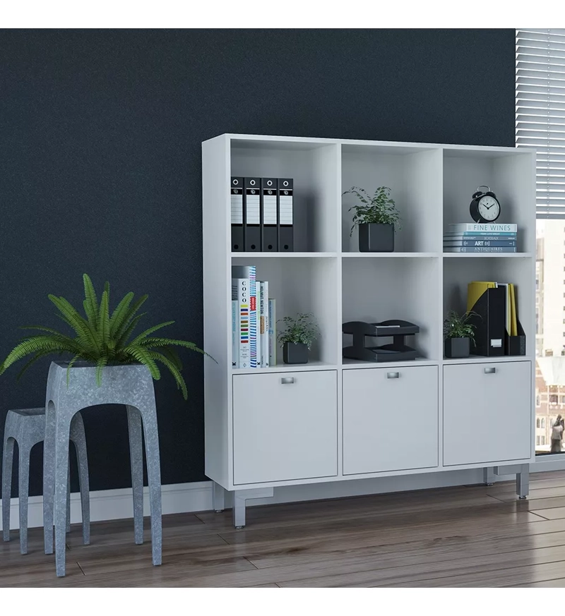 BIBLIOTECA PRACTIC 3 PUERTAS BLANCO - BE DESIGN - 2593.0001 - 2
