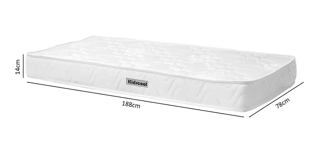 COLCHÓN INFANTIL DE ESPUMA KIDSCOOL BLANCO - 78CM X 188CM X 14CM - 188JUV78-1 - 2