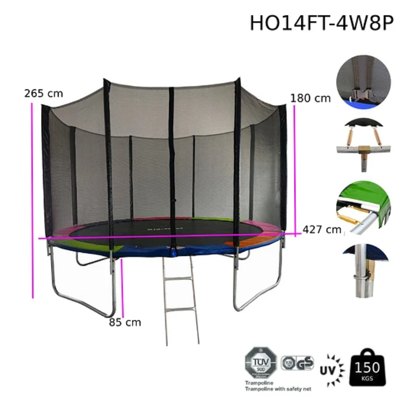 CAMA ELÁSTICA KIDSCOOL HO14FT-4W8P 14 PIES RAINBOW - 6