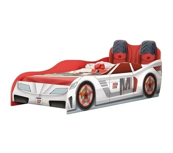 CAMA INFANTIL FAST CAR BLANCO/ROJO - KIDSCOOL - 29331181 - 1