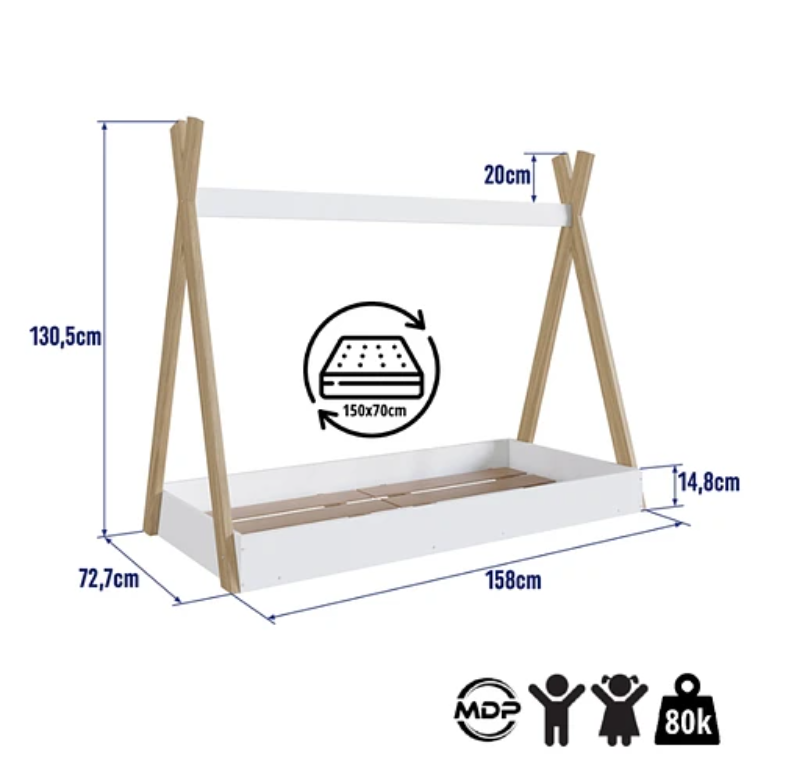 CAMA KIDSCOOL INFANTIL MONTESSORI BLANCO - 2