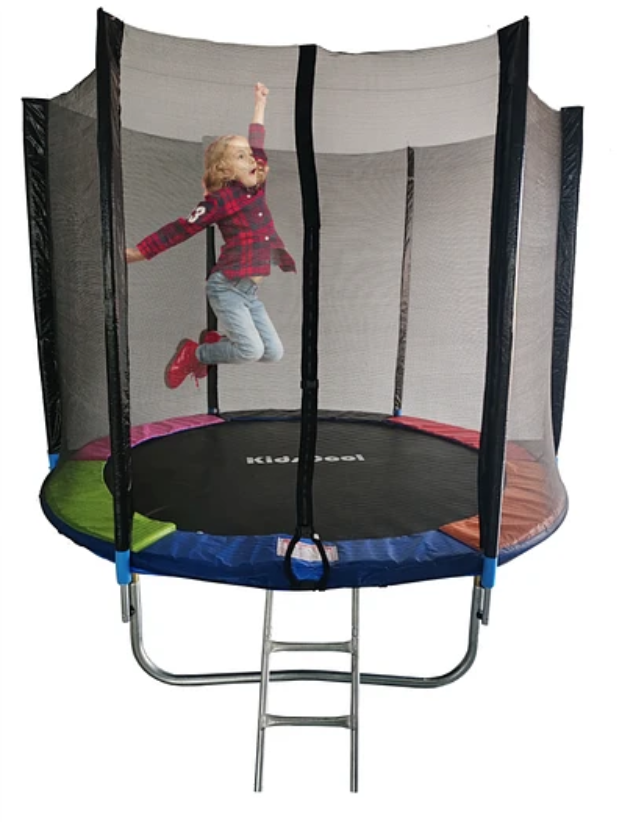 CAMA ELÁSTICA 8 PIES  RAINBOW CON ESCALERA  - KIDSCOOL - HO8FT-3W6P - 1