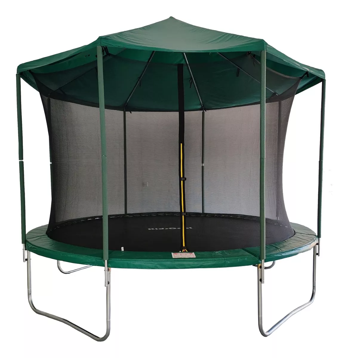 CAMA ELÁSTICA CON TECHO 12 PIES VERDE - KIDSCOOL - HI12FT-4W8P - 1