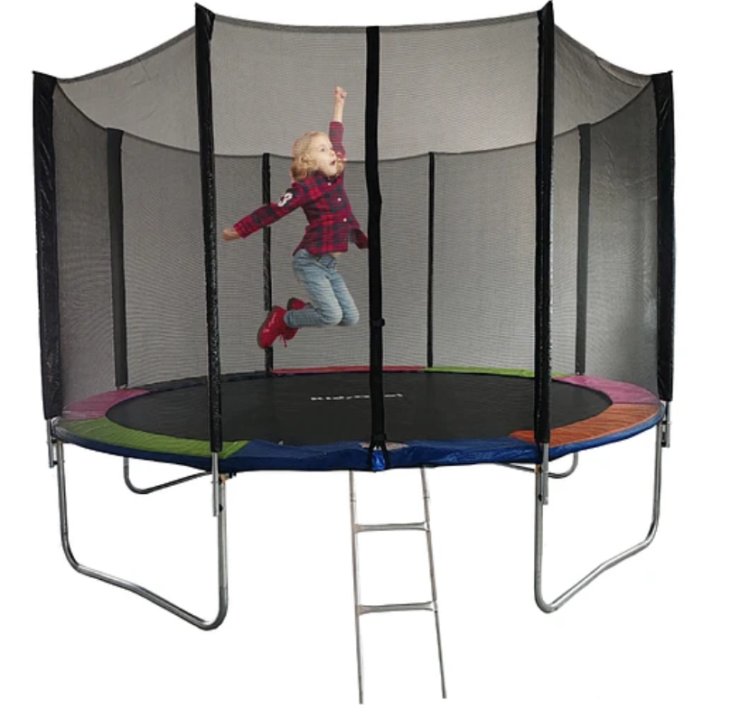 CAMA ELÁSTICA 10 PIES RAINBOW CON ESCALERA - KIDSCOOL - HO10FT-3W6P - 1