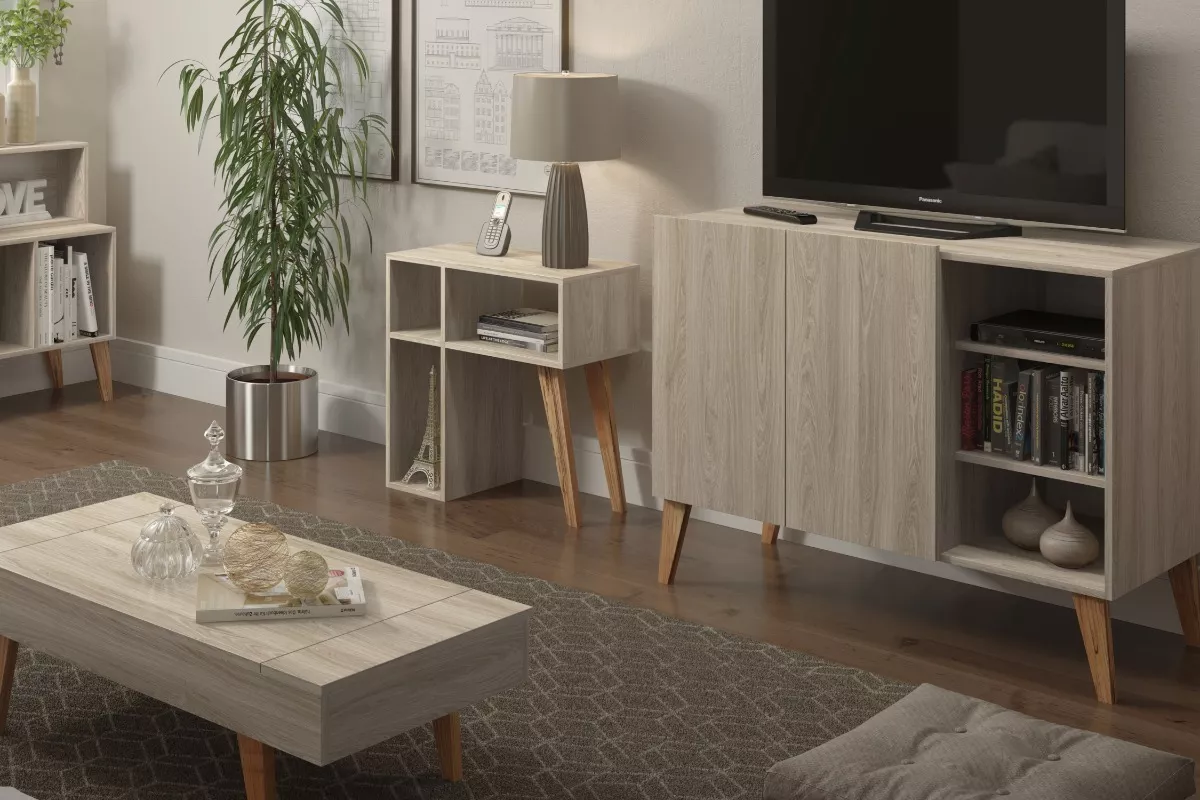 MESA ARRIMO BE DESIGN 1001 LEAVES BLANCA / VERDE NATURE - 4