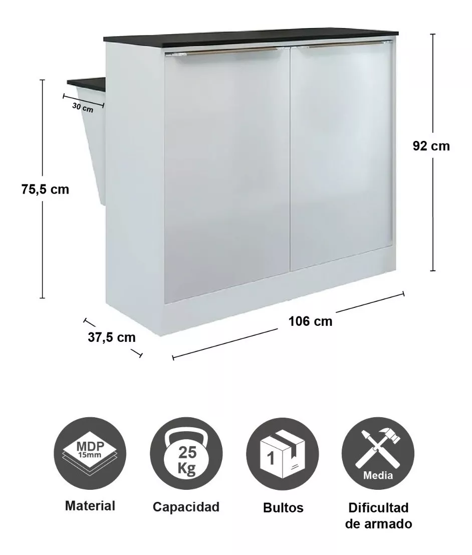 ISLA COMEDOR BE DESIGN 2 PUERTAS BLANCO SMART L5484.0001 - 4