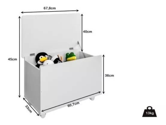 BAÚL KIDSCOOL BLANCO CON RUEDAS INFANTIL AMORE BA1080BR - 4