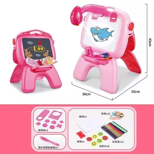 PIZARRA KIDSCOOL LUMINOSA LEARNING 4 EN 1 ROSADA - - 397143 - 2