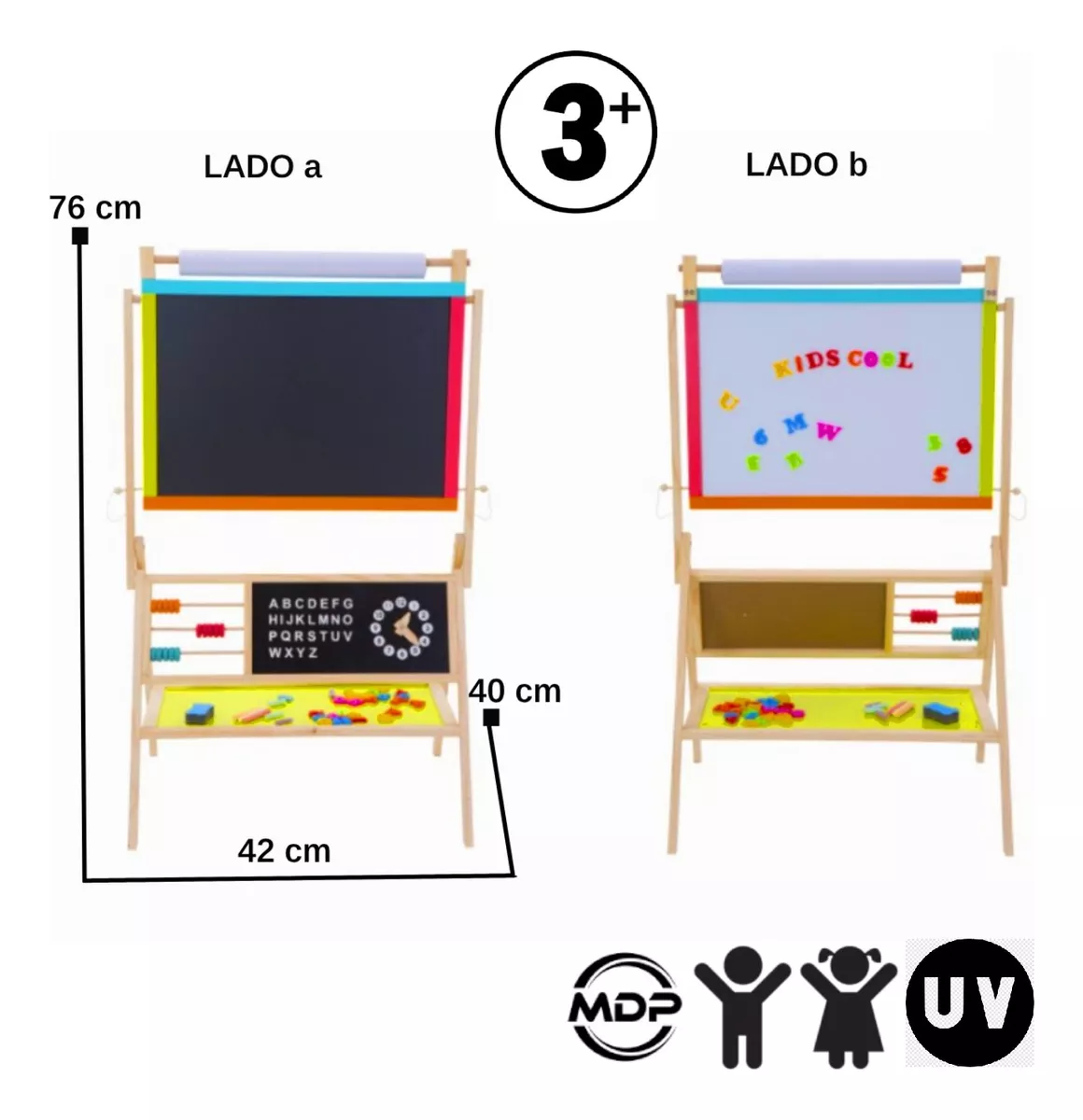 PIZARRA KIDSCOOL MADERA INFANTIL MULTIFUNCIÓN - - KFDT02 - 3