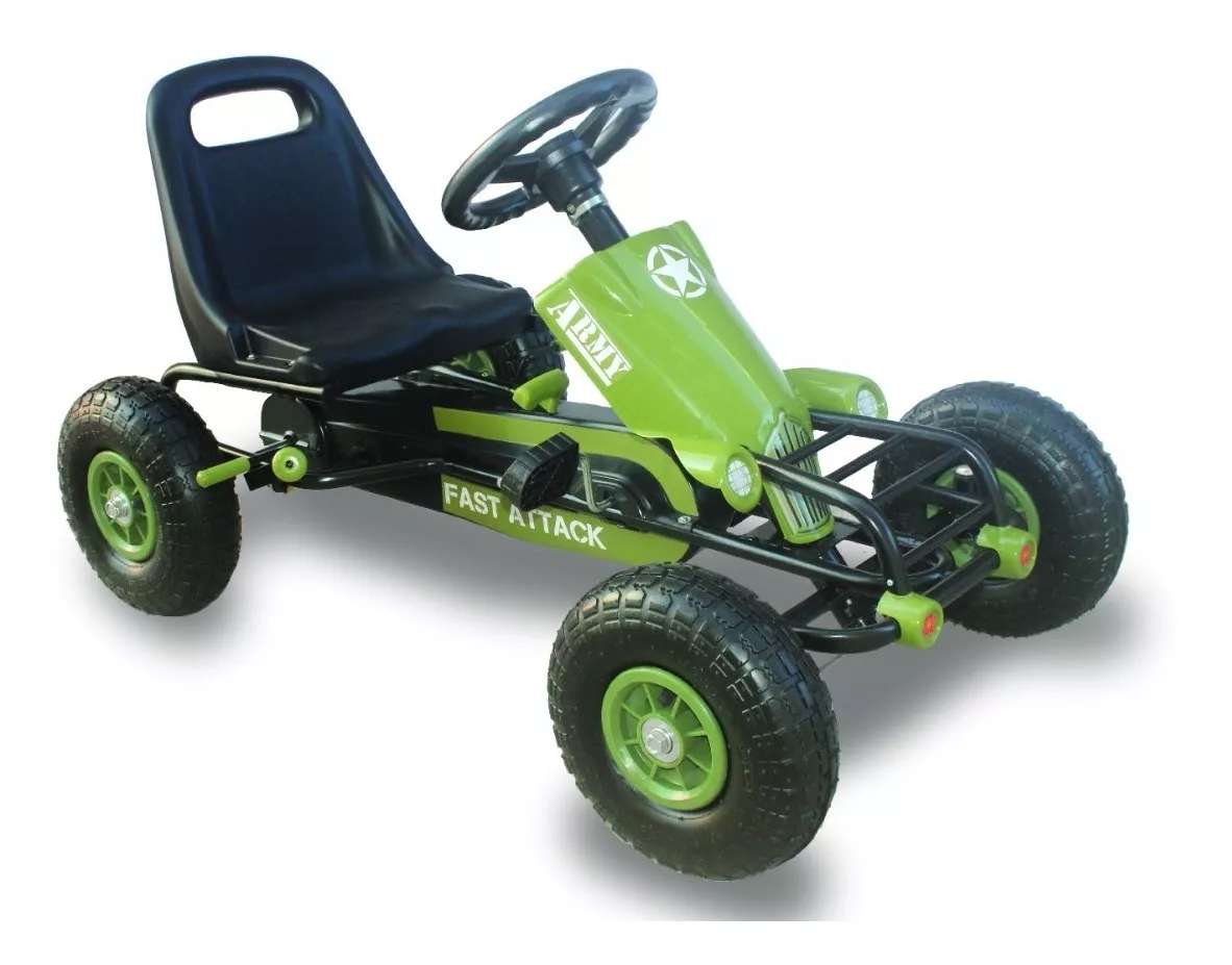 GO KART RACING ARMY XL VERDE - KIDSCOOL - 2036B - 1