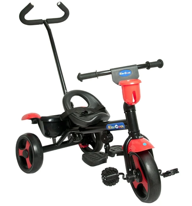 TRICICLO KIDSCOOL 2 EN 1 AZUL ROJO ROSA - 1