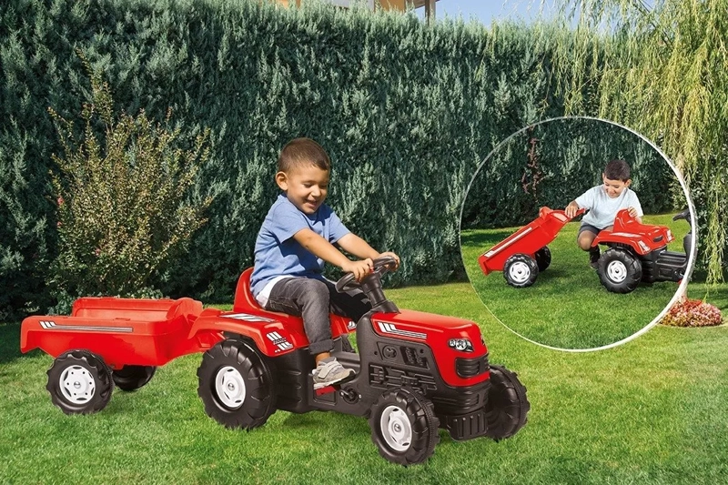 TRACTOR A PEDALES KIDSCOOL RANCHERO ROJO - 8146 - 2