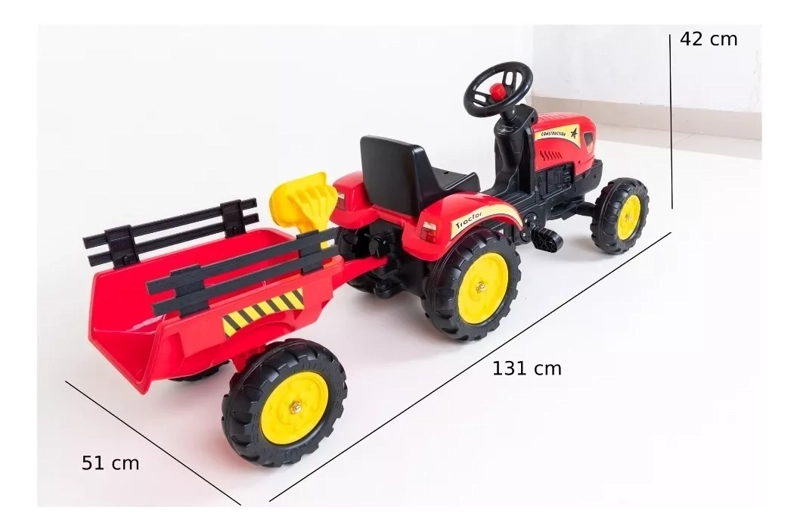GO KART KIDSCOOL TRACTOR CON CARRO ROJO - 3001 - 3