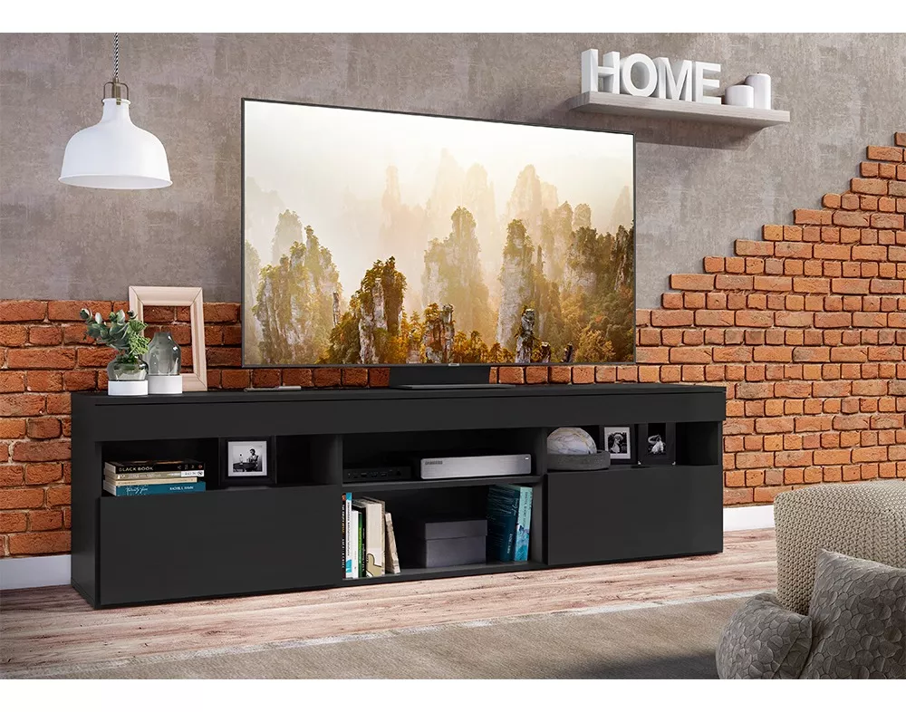 RACK BE DESIGN NEGRO PARIS CON DOS PUERTAS MP3308.0002 - 2