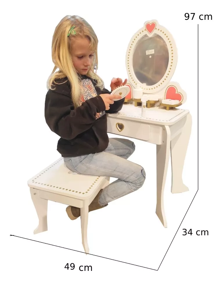 TOCADOR KIDSCOOL LOVE CON ACCESORIOS BLANCO - 2