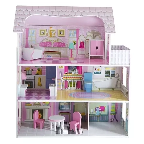 CASA DE MUÑECA KIDSCOOL ROSA PEQUEÑA DE MADERA - W06A139 - 2