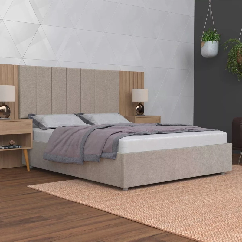 SET RESPALDO BE DESIGN CAMA ZARA HANOVER 6565 2 PLAZAS BEIGE - 3