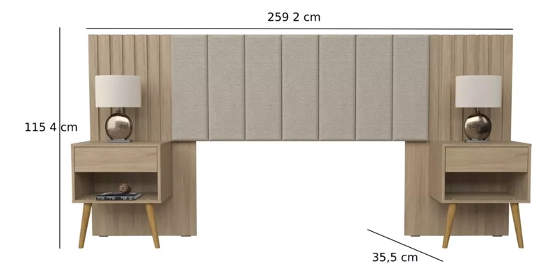 SET RESPALDO BE DESIGN CAMA ZARA HANOVER 6565 2 PLAZAS BEIGE - 4