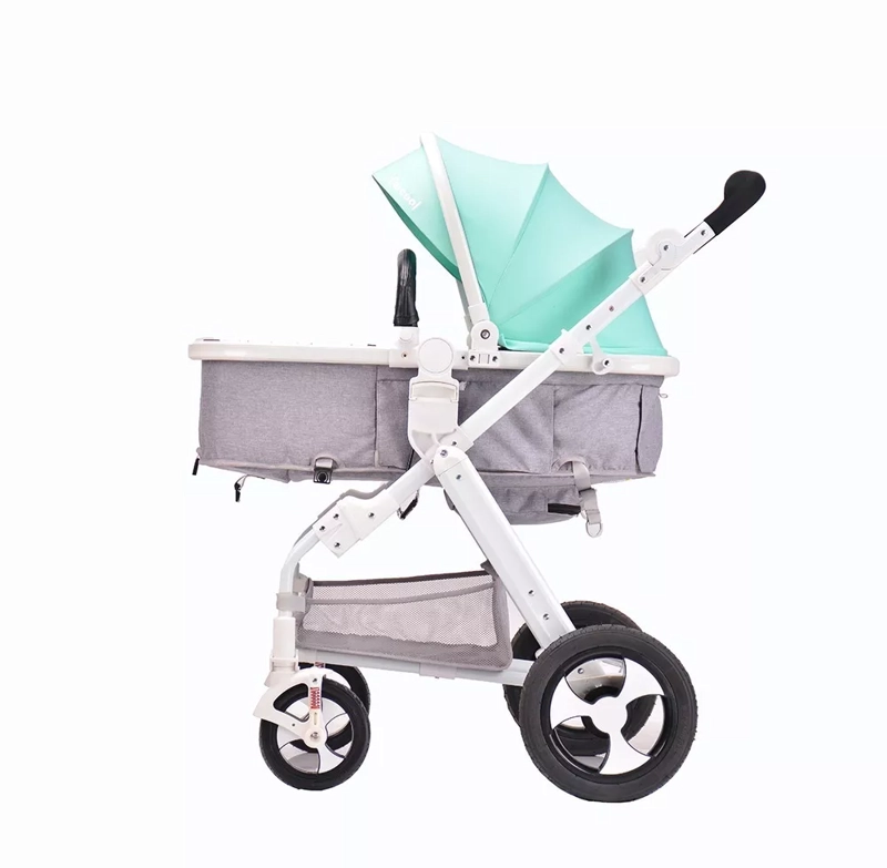 COCHE CUNA KIDSCOOL 6 EN 1 808A-JEANS VERDE - 1