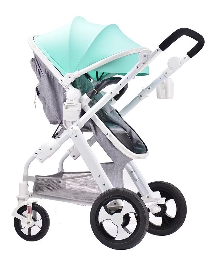 COCHE CUNA KIDSCOOL 6 EN 1 808A-JEANS VERDE - 2