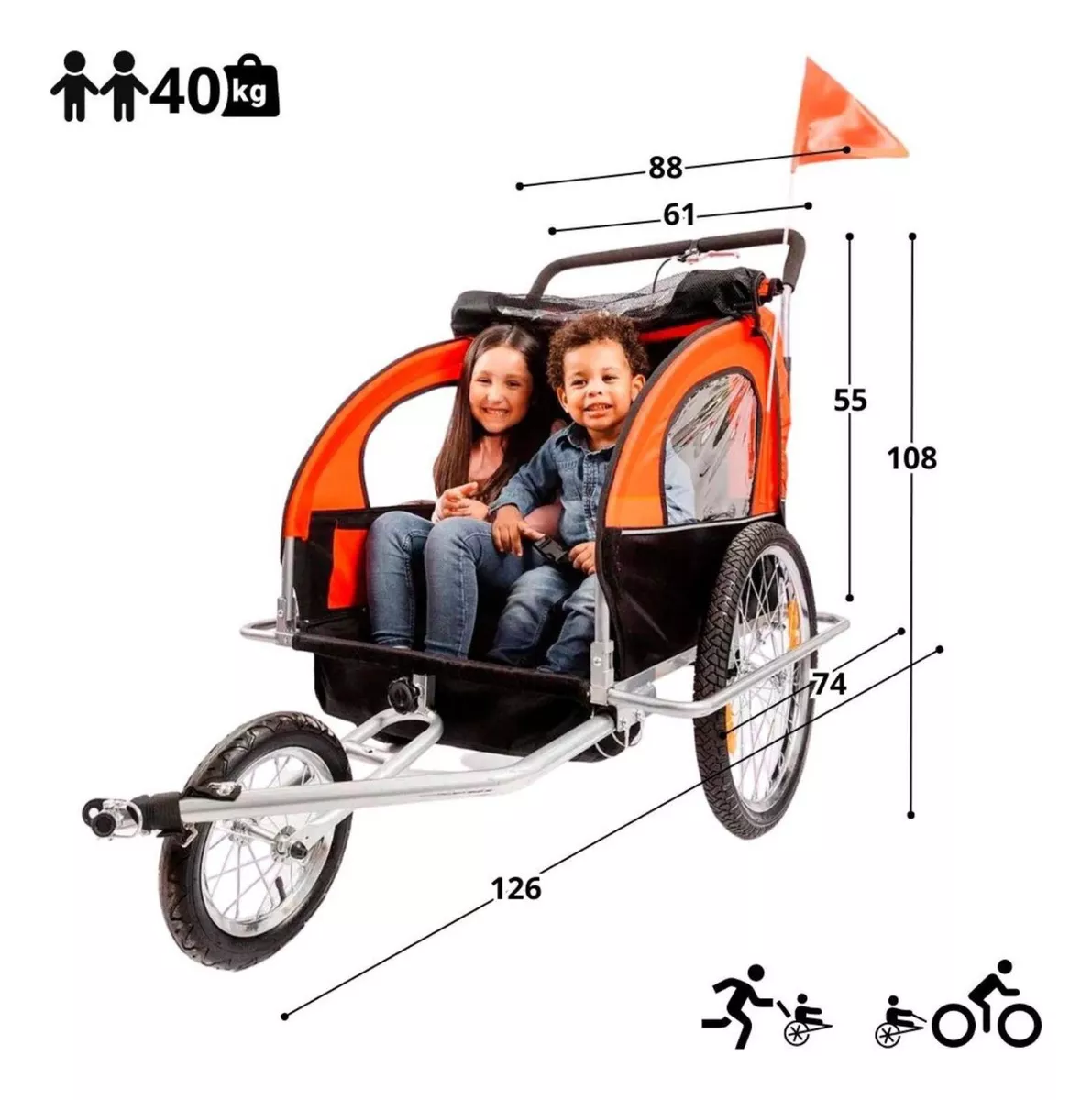 CARRITO COCHE BABY TRAILER - KIDSCOOL - 4