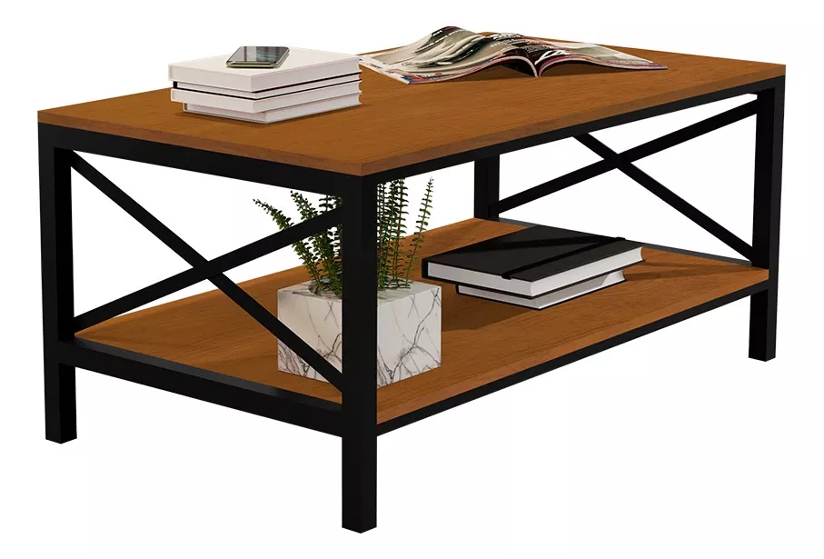 MESA DE CENTRO BE DESIGN INDUSTRIAL JB8088 CA CARAMELO - 1