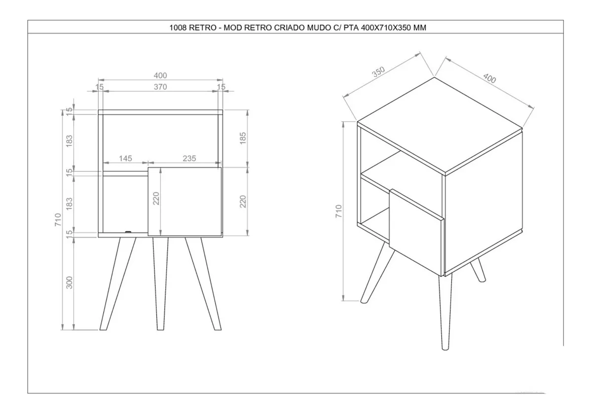 MESA LATERAL BE DESIGN RETRO 1008 1238113 BLANCO - 3