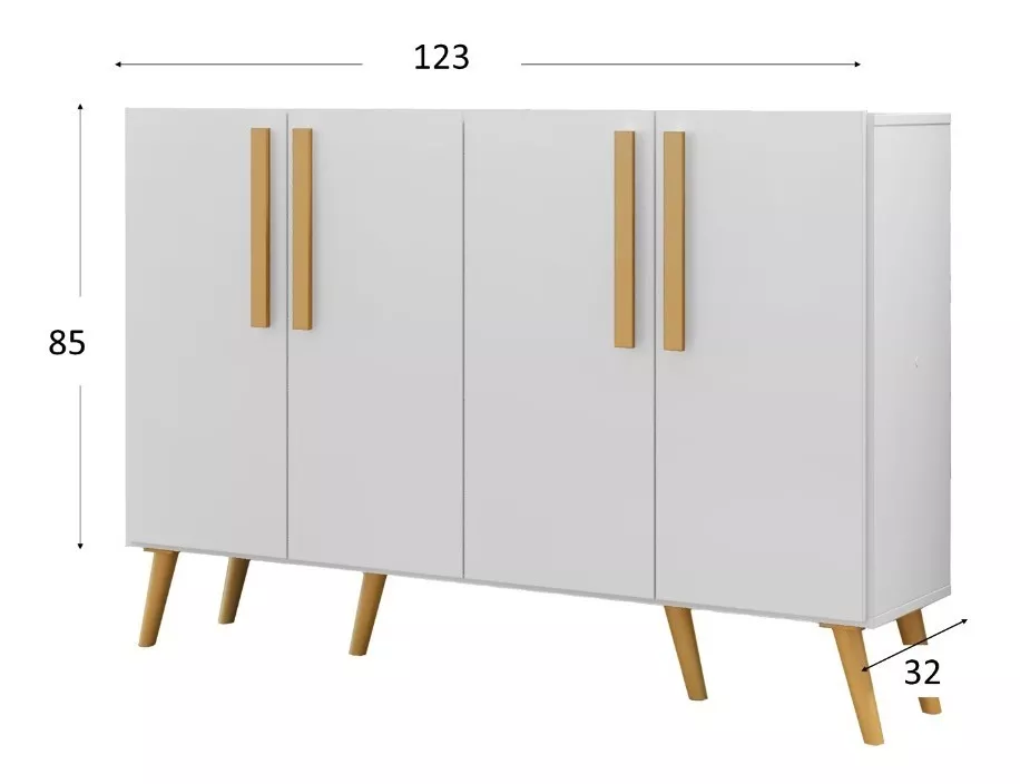 BUFFET BE DESIGN 4 PUERTAS BLANCO RETRO VIENA MP3606.0003 - 5