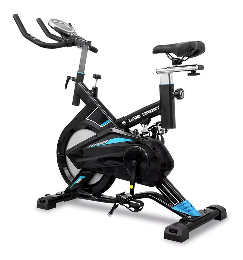 BICICLETA SPINNING LIVE UP YB-9800 BLACK BLUE - 3