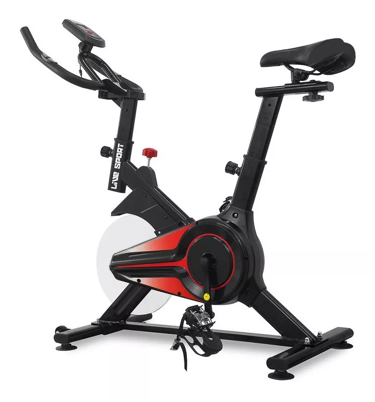 BICICLETA SPINNING LIVE UP YB-330 BLACK RED - 1