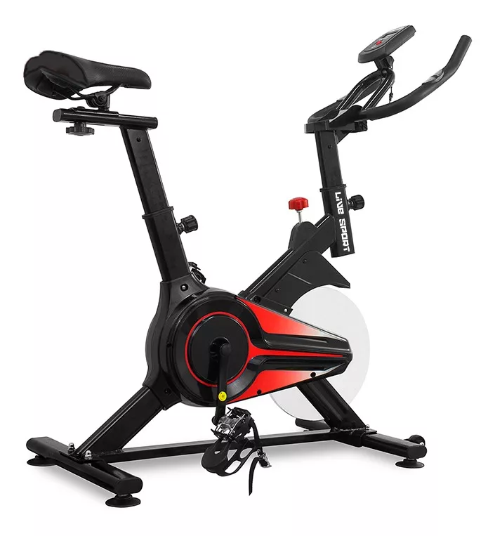 BICICLETA SPINNING LIVE UP YB-330 BLACK RED - 2