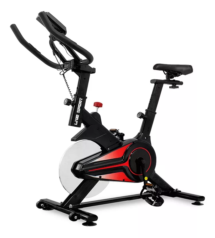 BICICLETA SPINNING LIVE UP YB-330 BLACK RED - 5