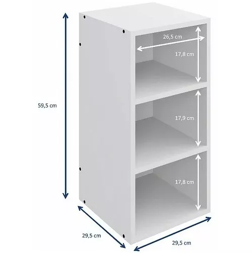 REPISA VERTICAL 3 ESPACIOS 1007 MOV BLANCA - BE DESIGN - 3396050 - 2