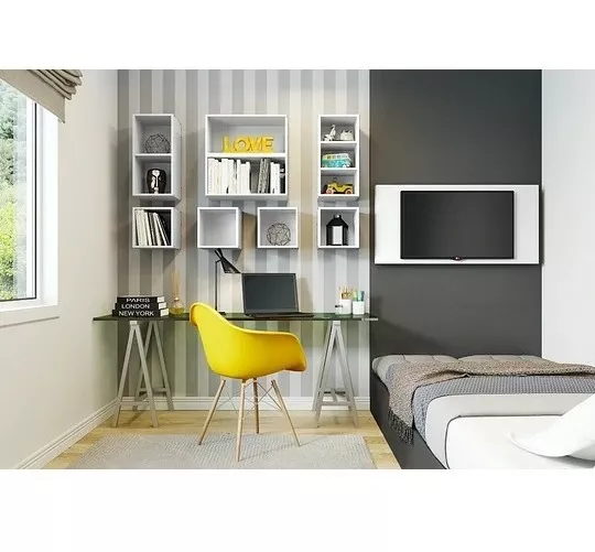 REPISA VERTICAL 3 ESPACIOS 1007 MOV BLANCA - BE DESIGN - 3396050 - 3