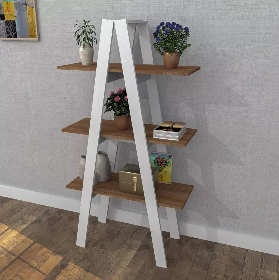ESTANTE 3 NIVELES URBAN BLANCO - BE DESIGN - EST3002-30-10 - 2