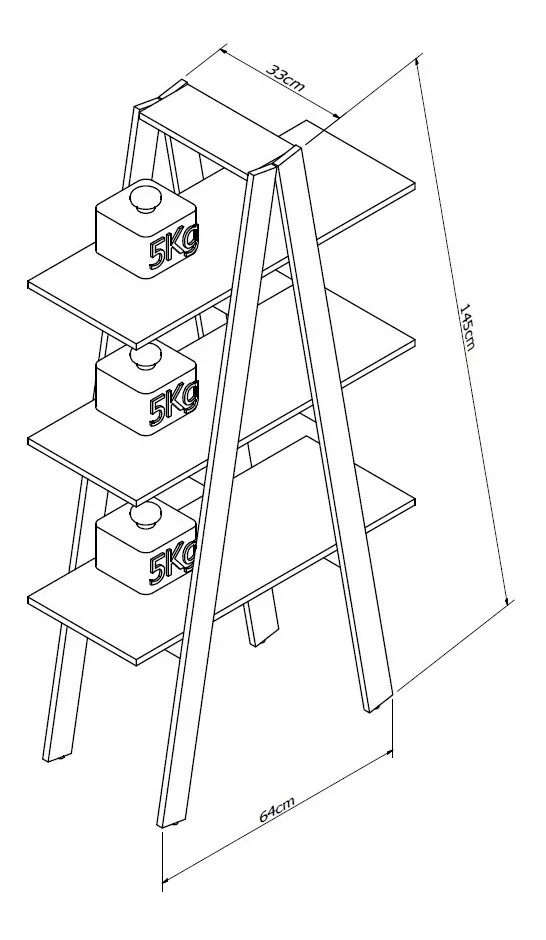 ESTANTE 3 NIVELES URBAN BLANCO - BE DESIGN - EST3002-30-10 - 4