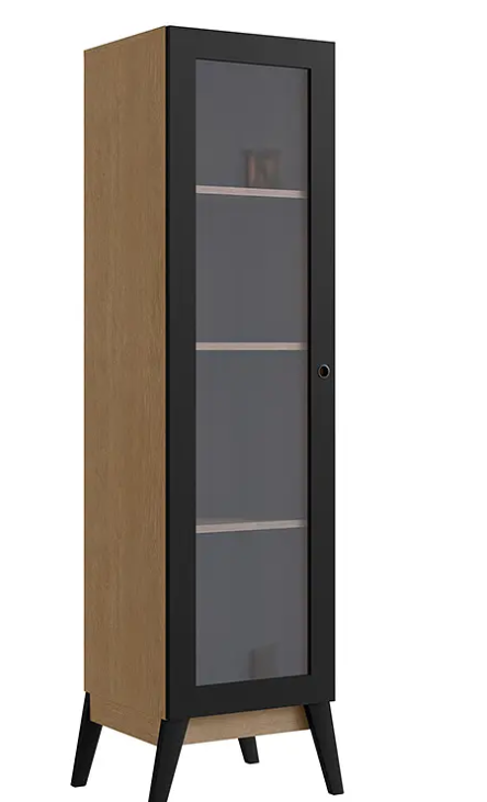 VITRINA BE DESIGN 1 PUERTA NEGRO MALTA - 1