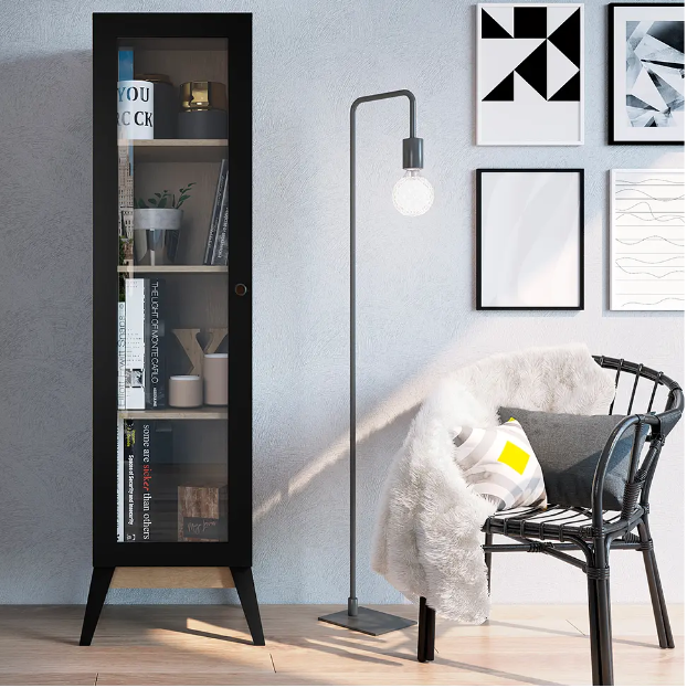 VITRINA BE DESIGN 1 PUERTA NEGRO MALTA - 2
