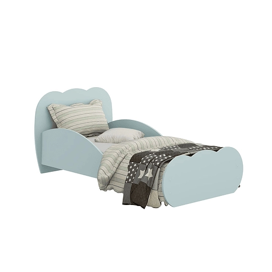 MINI CAMA KIDSCOOL INFANTIL NUBE CLOUD CELESTE MDF AZUL BEBE - 1