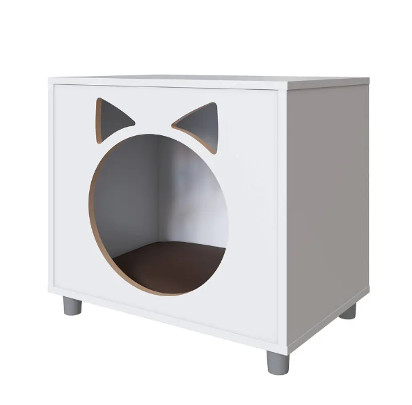 VELADOR BE DESIGN PET MDP BLANCO GATO CON COJÍN - 2
