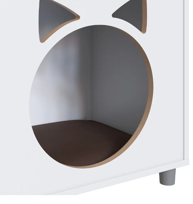 VELADOR BE DESIGN PET MDP BLANCO GATO CON COJÍN - 4
