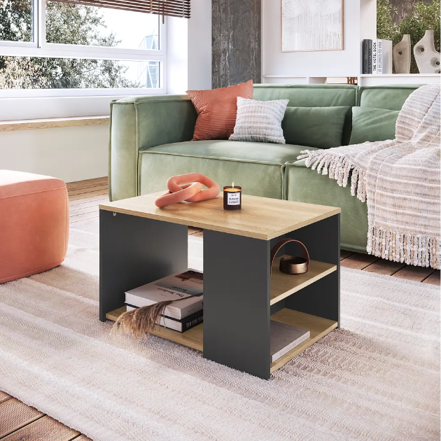 MESA DE CENTRO BE DESIGN FOGGIA GRAFITO MIEL - 2