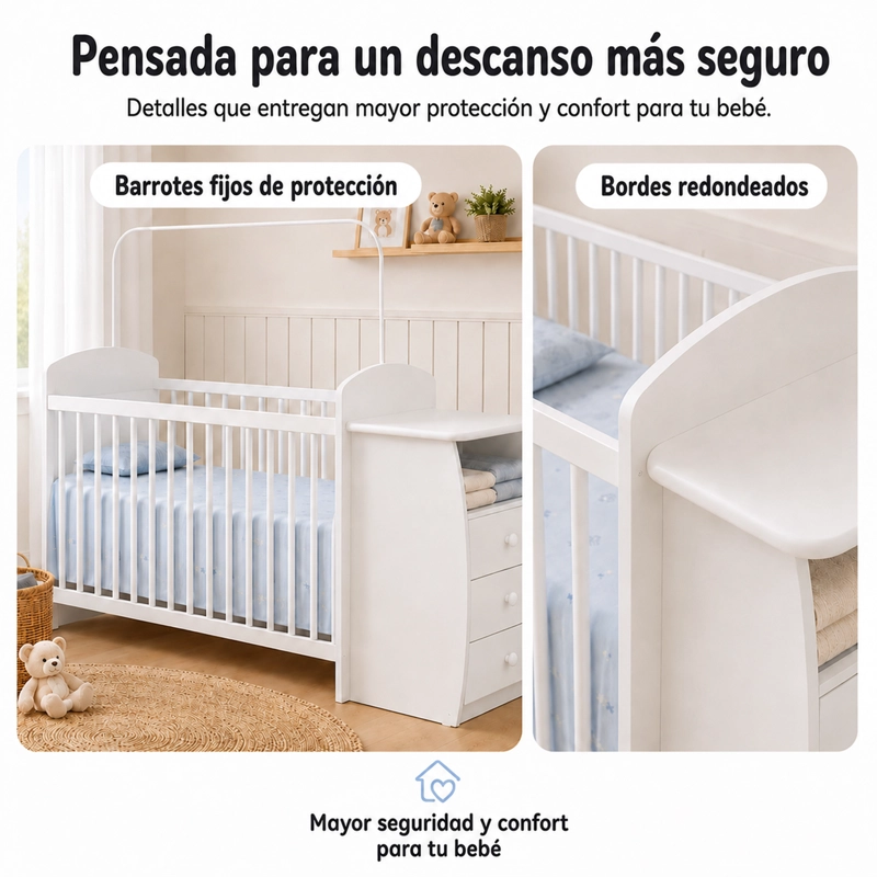 CUNA KIDSCOOL BAMBINI BLANCA CON MUDADOR - 3