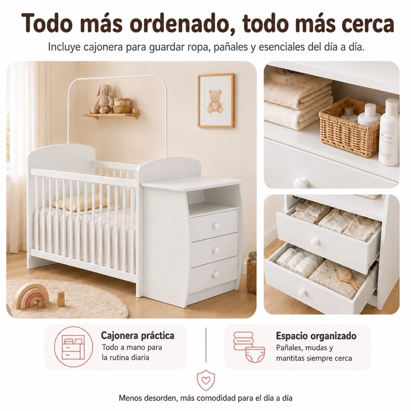 CUNA KIDSCOOL BAMBINI BLANCA CON MUDADOR - 6